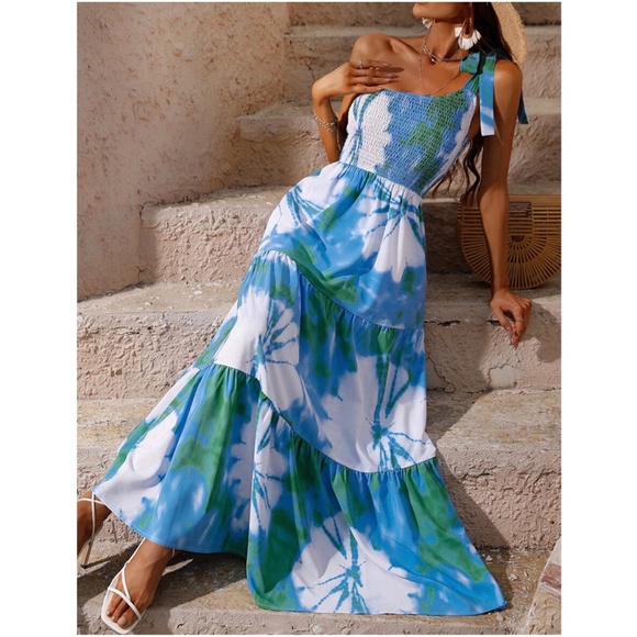 BellanBlue Orange and White Maxi Dress. NWT. - Picture 5 of 10